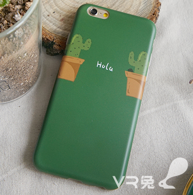<b>仙人掌苹果6手机壳 绿色iphone7 plus情侣全包软壳保护套</b>