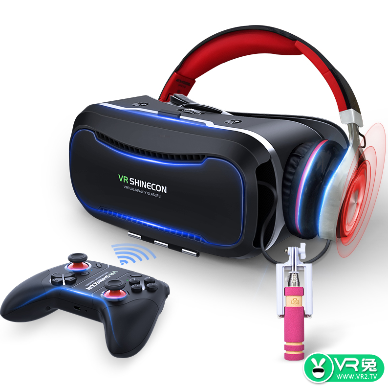 <b>二代vr虚拟现实3d眼镜手机专用头戴式影院游戏头盔rv眼镜一体机</b>